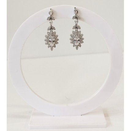 Ασημένια σκουλαρίκια κρεμαστά με ζιργκον (μέρος σετ) (SE109)